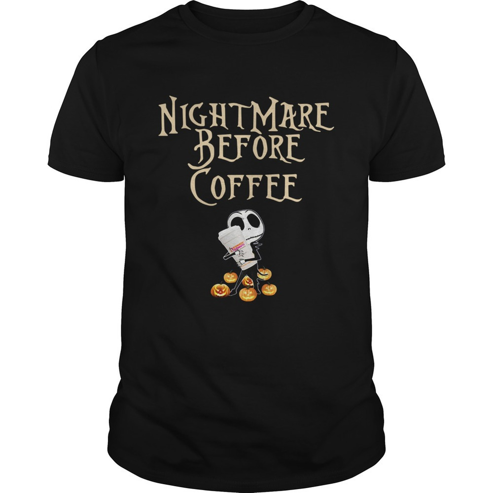 Jack Skellington Hug Dunkin Donuts Nightmare Before Coffee Shirt